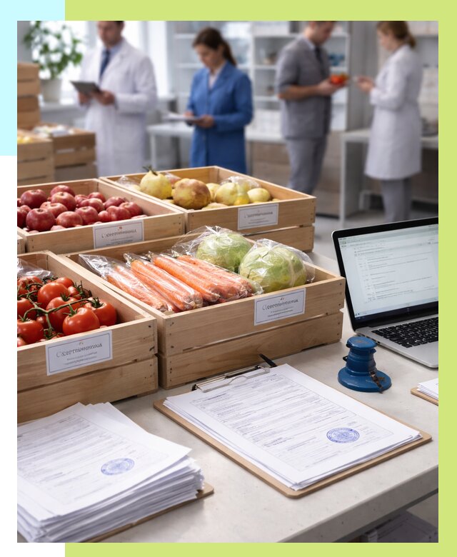 Сертификация овощей и фруктов в Архангельске от 8739 р. | Алешин-Рхн