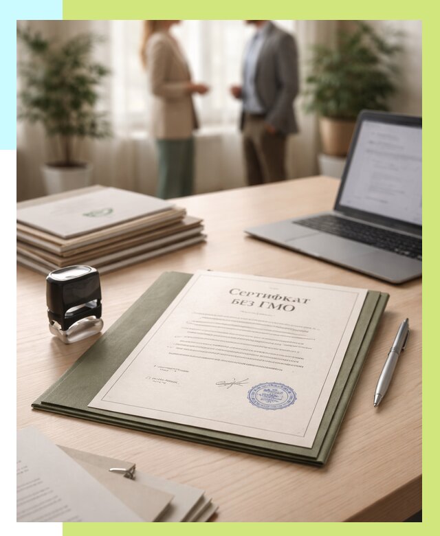 Сертификат без ГМО в Архангельске от 7711 р. оформить срочно Алешин-Рхн